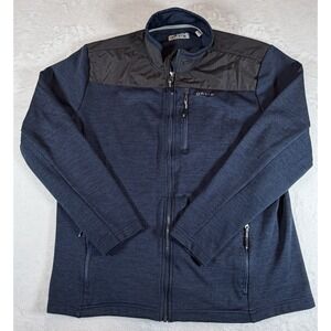 Orvis Jacket Men's Large Blue Gray Full Zip Fleece Outdoor Performance Pockets